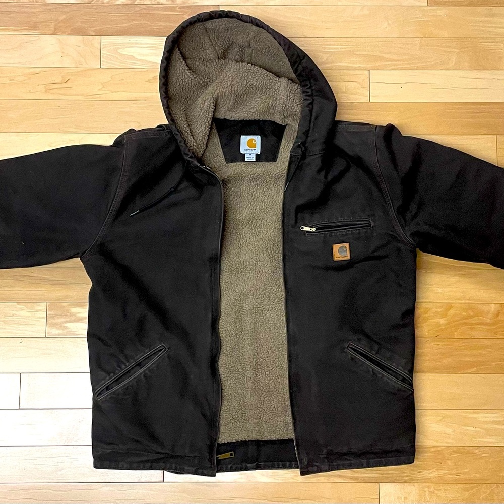 Carhartt Men's J141 Sierra Sandstone Jacket - Sherpa Lined - Men’s Medium